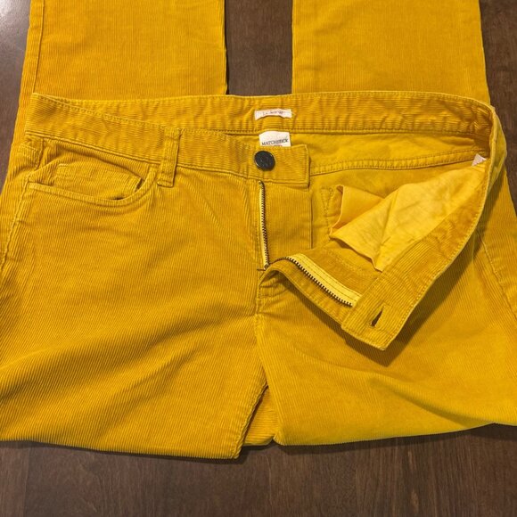 J. Crew Outlet Matchstick Pants Women's Size 29R Cotton Yellow Gold Corduroy - Picture 5 of 11